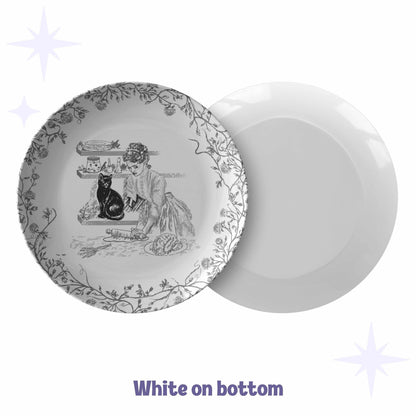 Domestic Zombie Baking Brain Pie Plate, Black and White