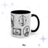 11 oz Victorian zombie portrait gallery mug with a jawless cameo lady, ribcage gentleman, and ghost ship