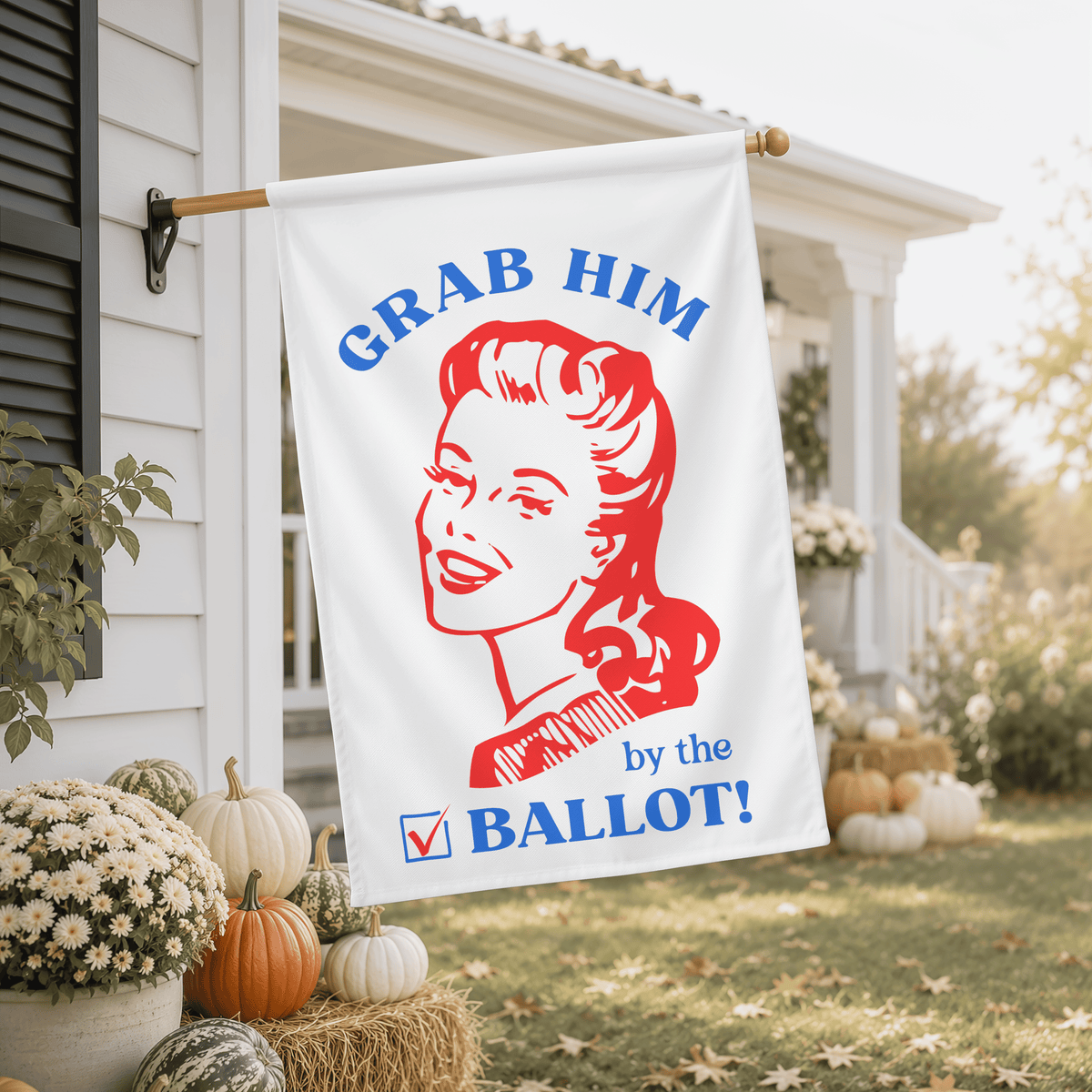 Grab Him by the Ballot | Retro Feminist Anti-Trump Flag