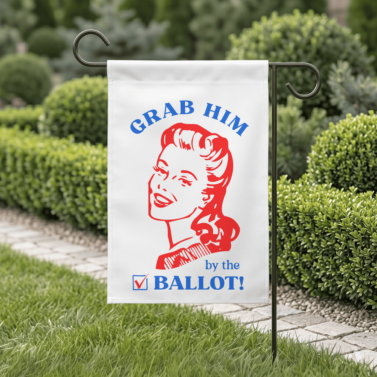 Grab Him by the Ballot | Retro Feminist Anti-Trump Flag