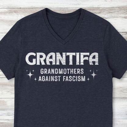 Grantifa Political Resistance V-Neck Shirt, Grandmothers Against Fascism