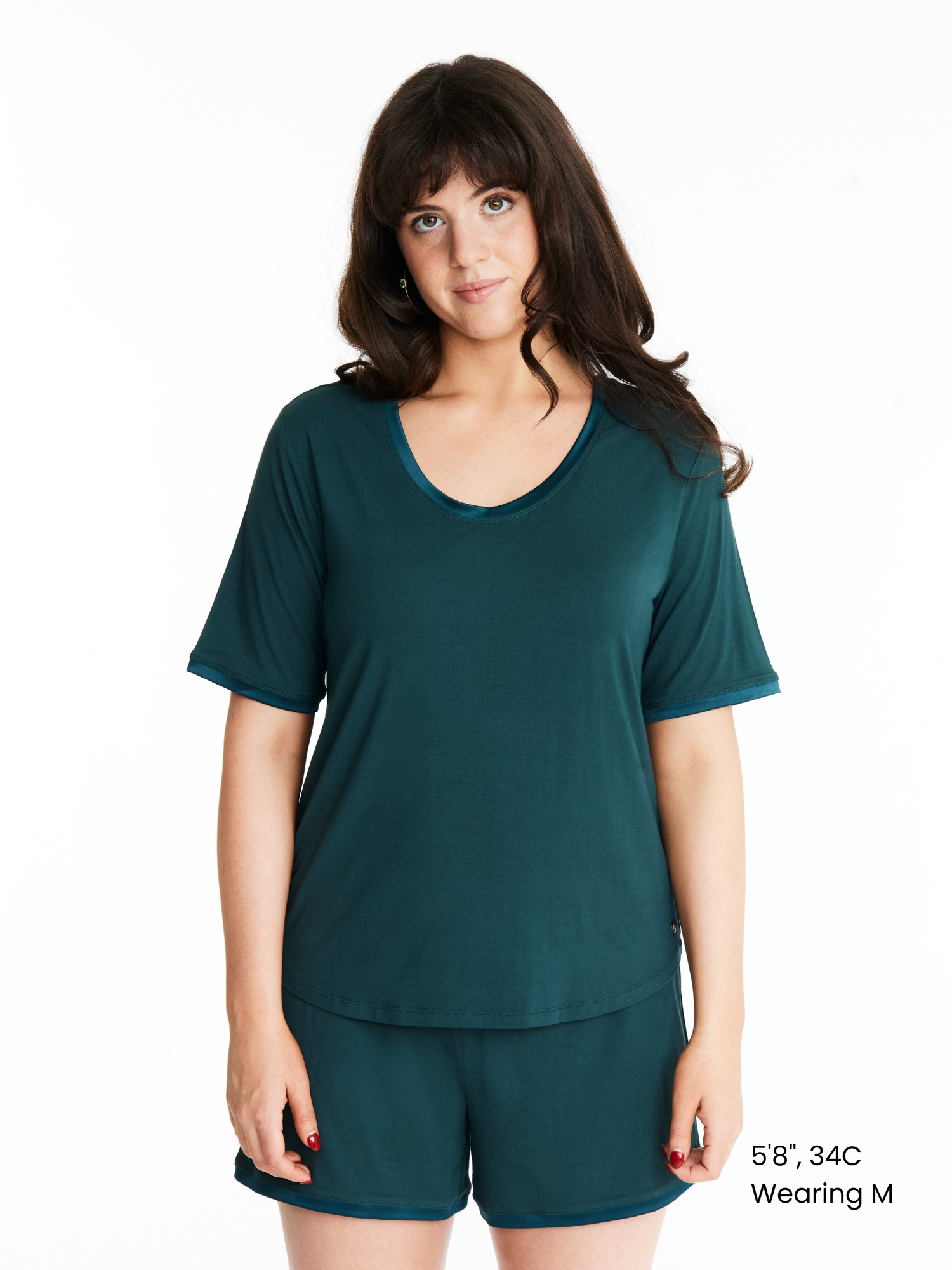 Scoop-neck T Shorts Set (with built-in support)
