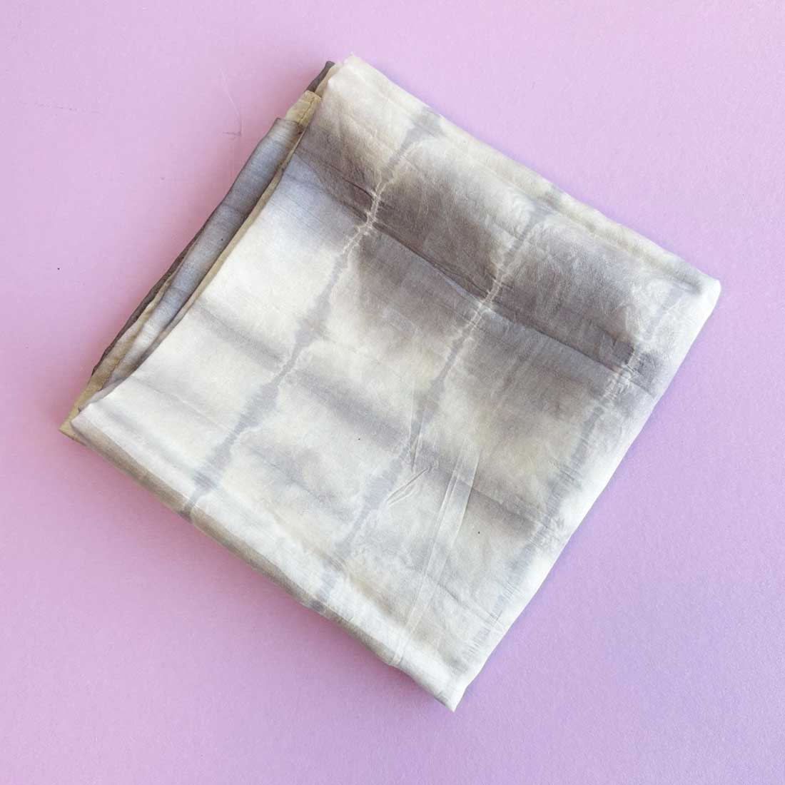 tie dyed silk bandana in the color gray