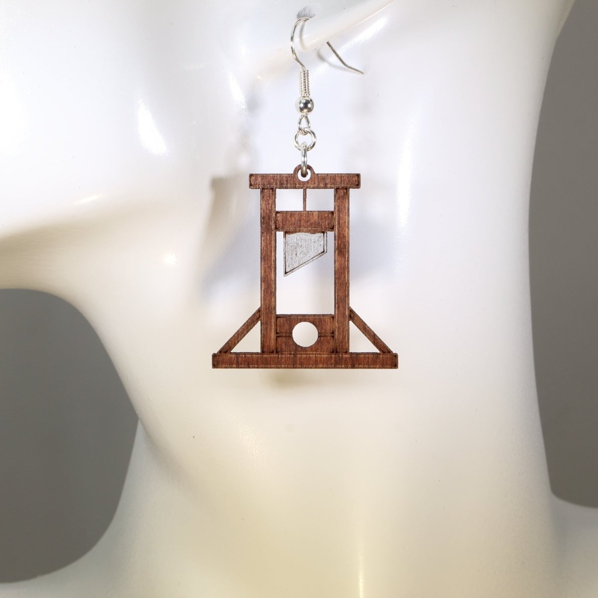 Guillotine Wooden Dangle Earrings - - Cate&