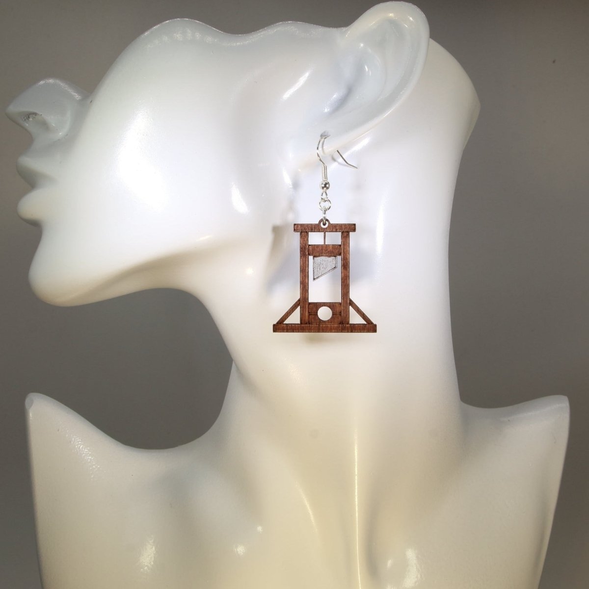 Guillotine Wooden Dangle Earrings - - Cate&