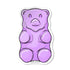 Purple gummy bear illustration on a white background