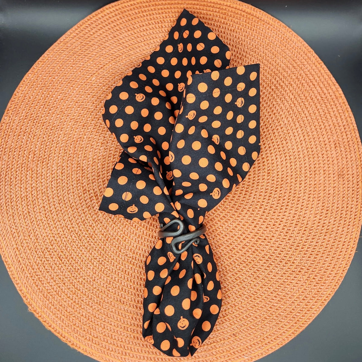 100% Cotton Napkins - Set of 2 -  Halloween Dots