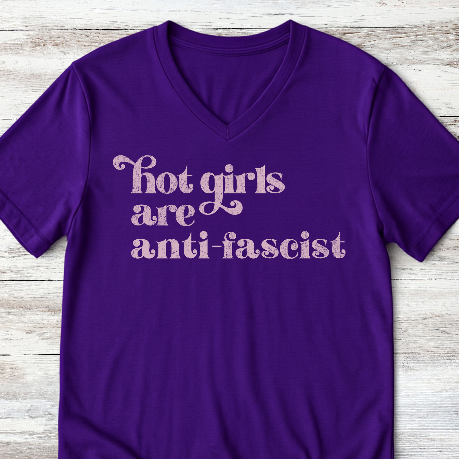 Anti-Fascist Tee, Retro Feminist Shirt, Crew &amp; V-Neck