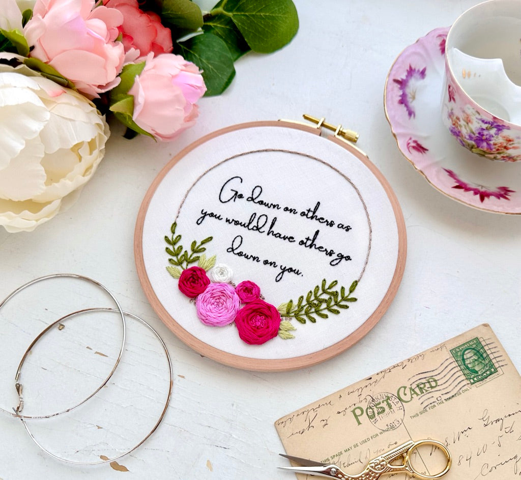 A golden rule // Embroidery PDF Pattern Download 6 inch