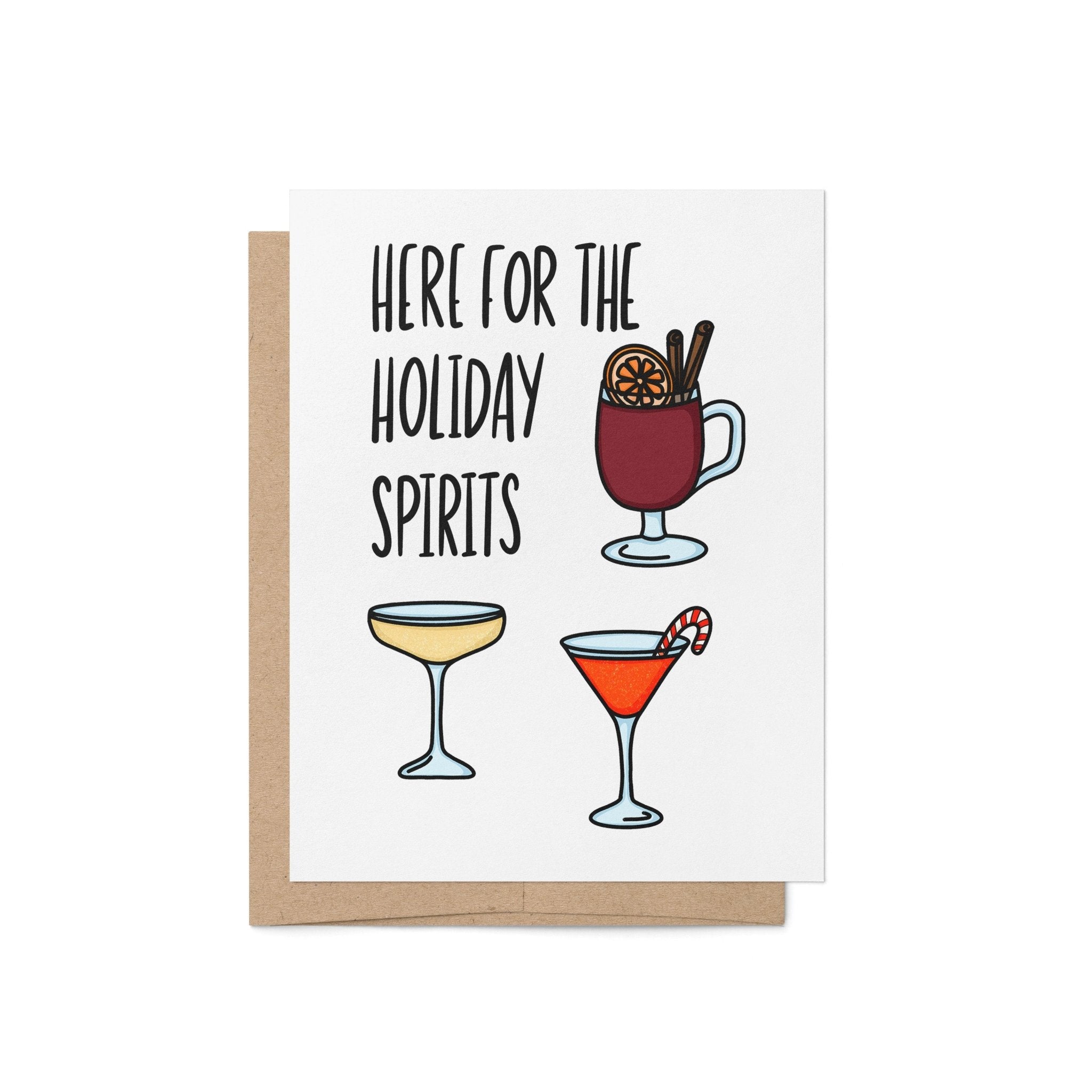 Greeting card with illustrations of cocktails and text &