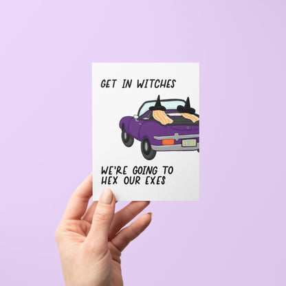 Hex Our Exes Halloween Card - MangoIllustrated - Greeting Cards