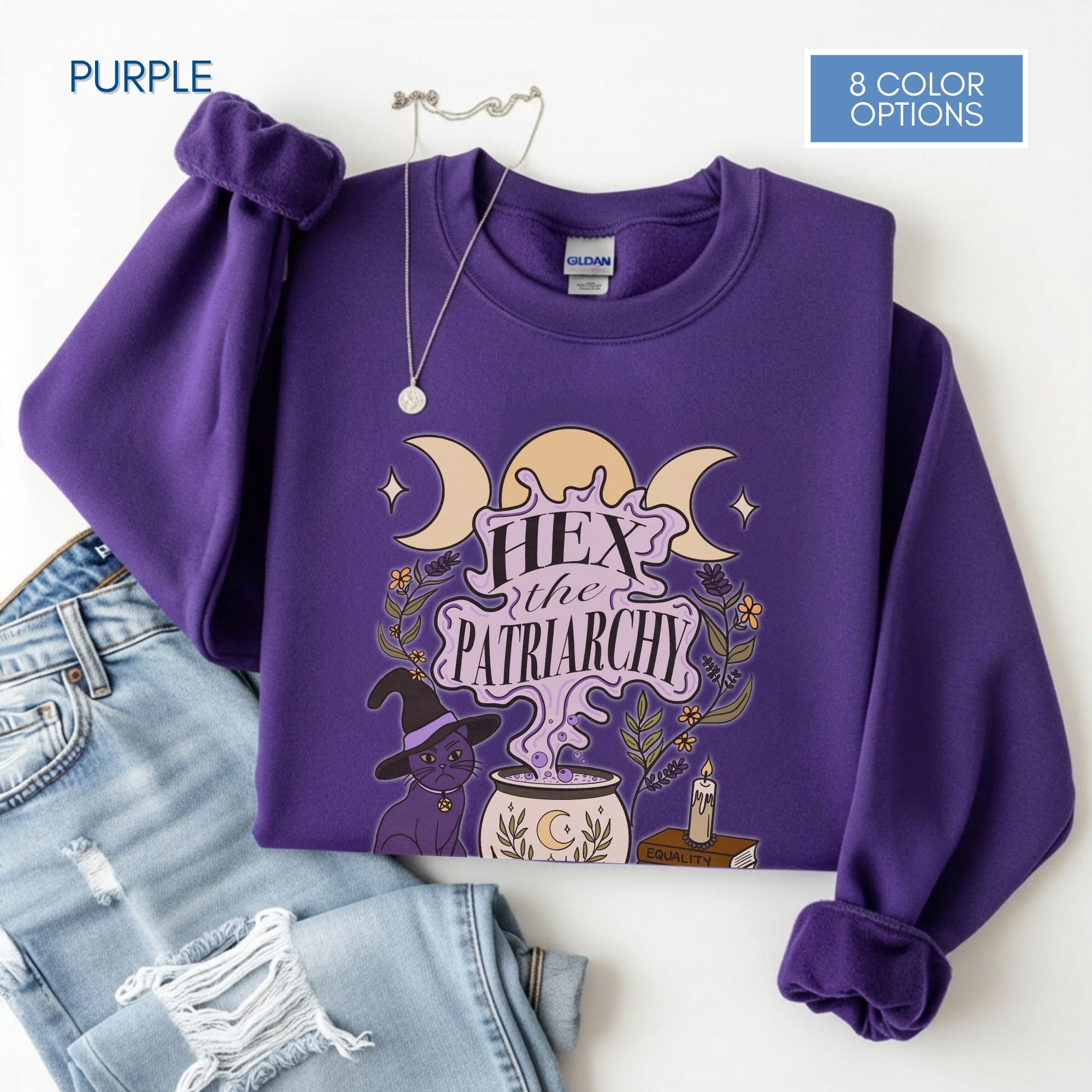 hex-the-patriarchy-witchy-feminist-sweatshirt-halloween-activism-crewneck-sweater-hand-drawn-art