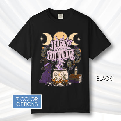 hex-the-patriarchy-witchy-feminist-tshirt-halloween-activist-graphic-tee-hand-drawn-art-black