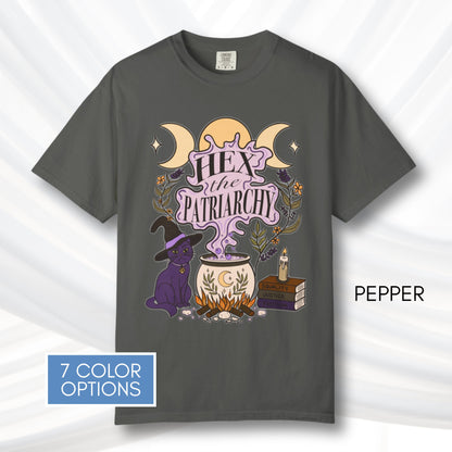 hex-the-patriarchy-witchy-feminist-tshirt-halloween-activist-graphic-tee-hand-drawn-art-pepper