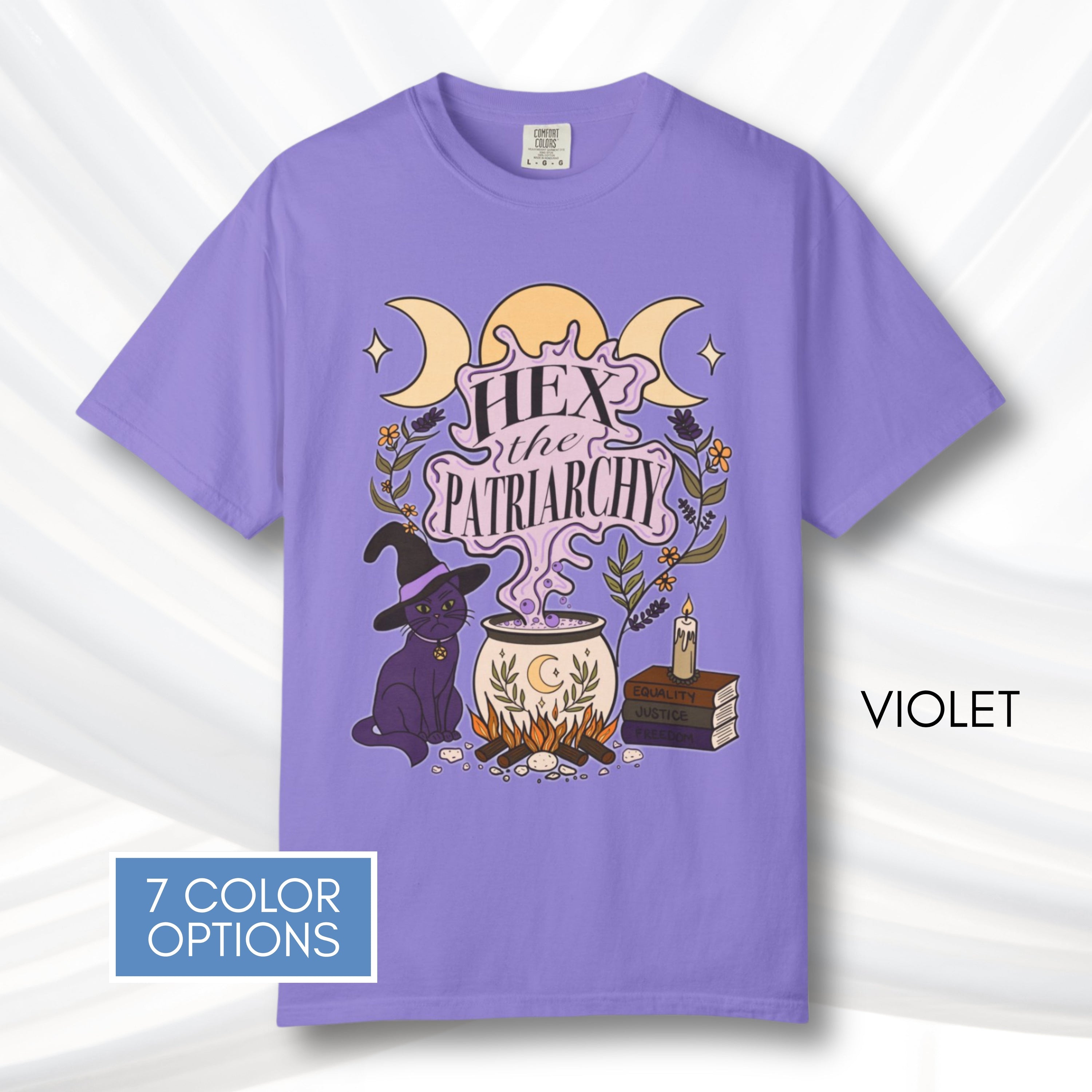 hex-the-patriarchy-witchy-feminist-tshirt-halloween-activist-graphic-tee-hand-drawn-art-violet