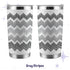 Hidden profanity tumbler gray stripes in black and gray gradient front and back view on white stainless steel body
