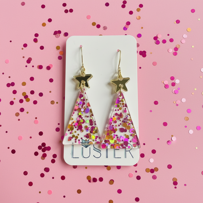 Holiday Pink Confetti Earrings