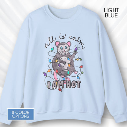 holiday-chaos-unisex-crewneck-christmas-possum-sweatshirt-funny-mom-apparel-light-blue