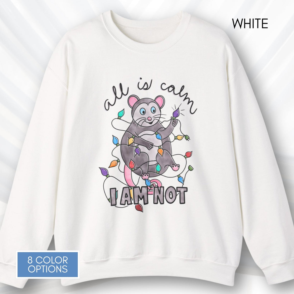 holiday-chaos-unisex-crewneck-christmas-possum-sweatshirt-funny-mom-apparel-white