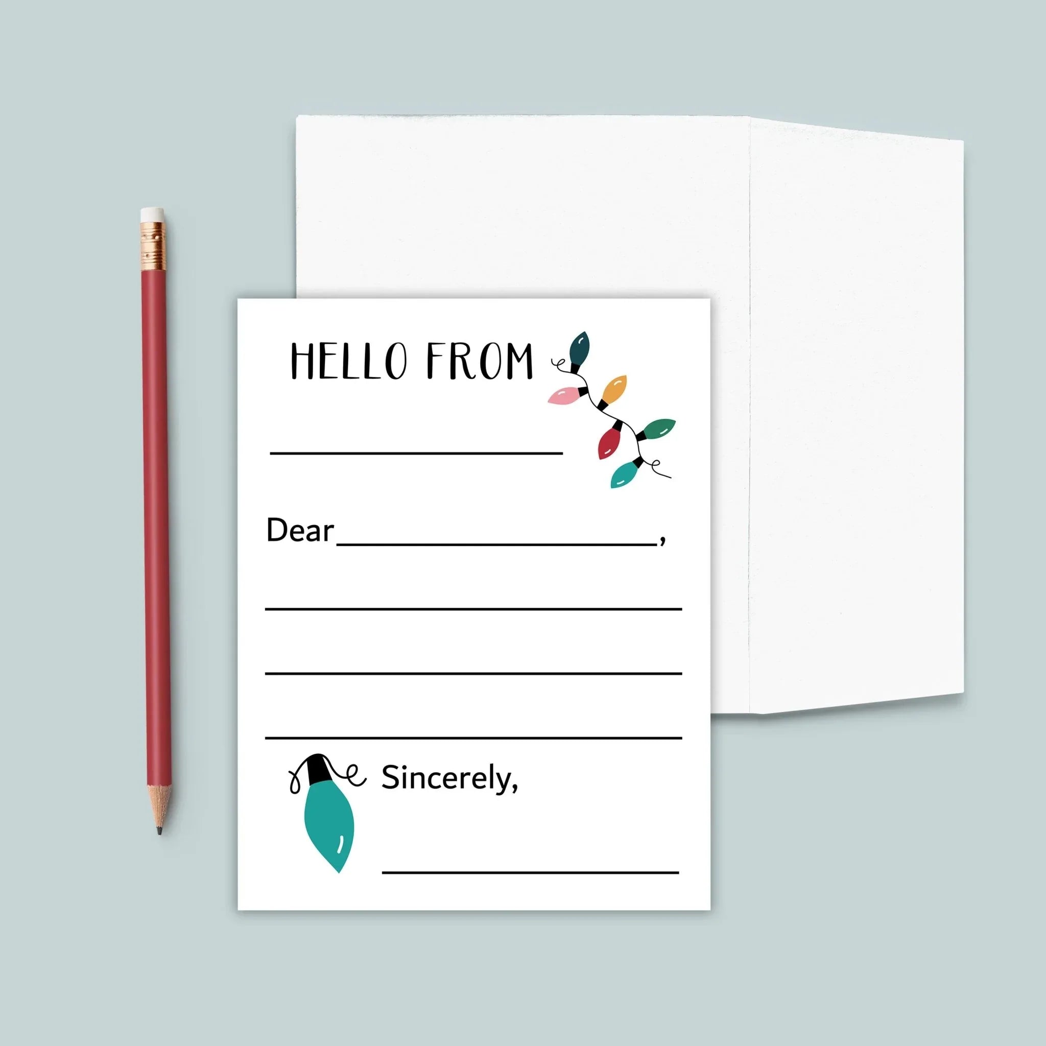 Holiday Lights - Lined Note Cards - The Note House