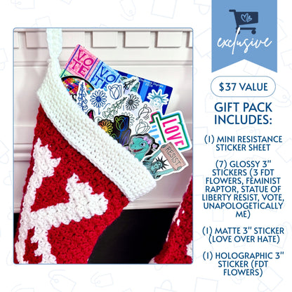 holiday-resistance-stocking-stuffer-sticker-pack-indoor-outdoor-vinyl-decal-set-little-blue-market-exclusive