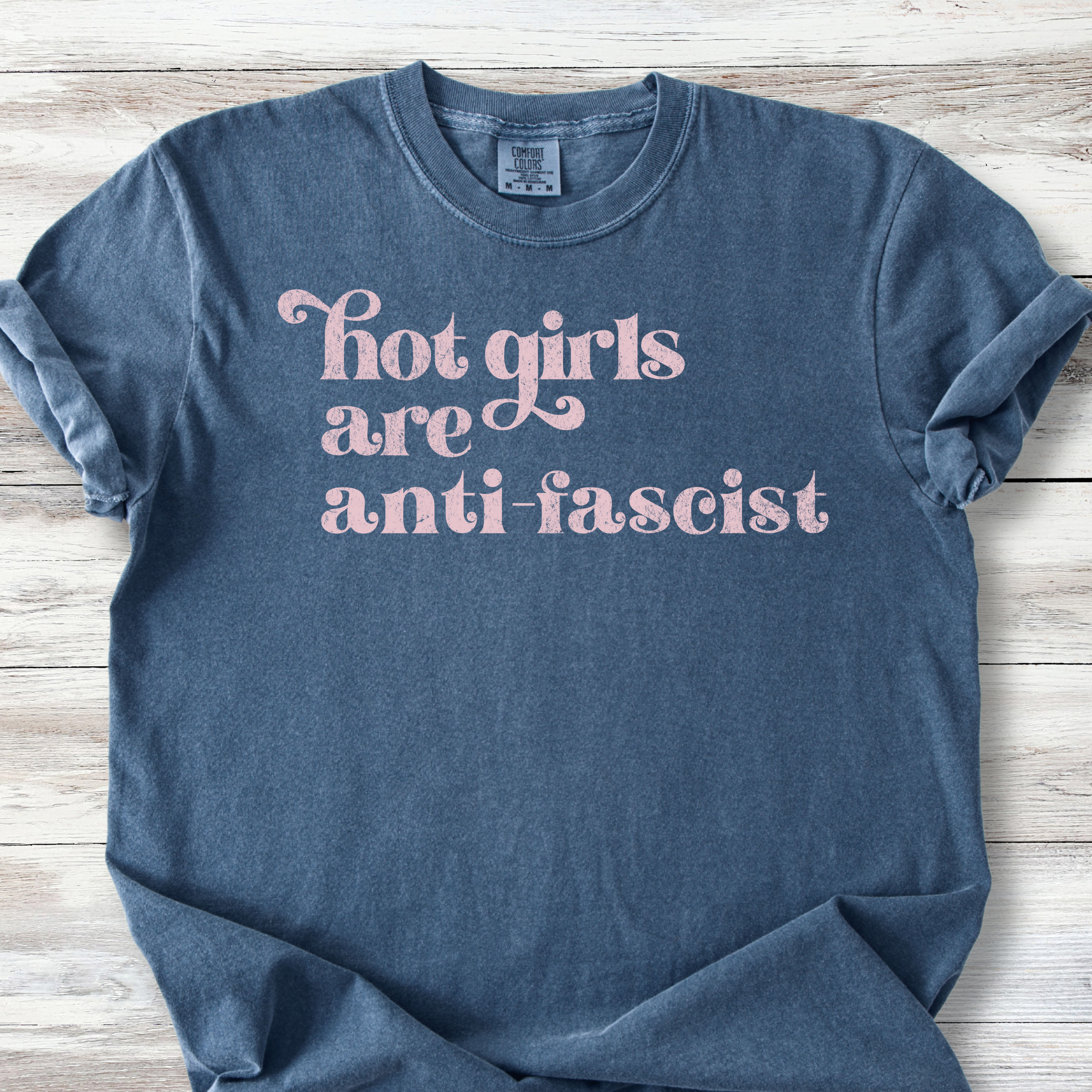 Anti-Fascist Tee, Retro Feminist Shirt, Crew &amp; V-Neck