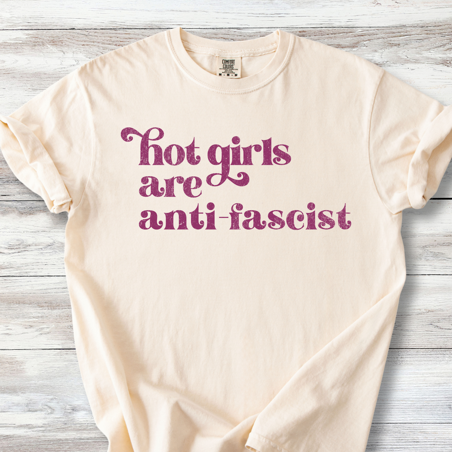 Anti-Fascist Tee, Retro Feminist Shirt, Crew &amp; V-Neck