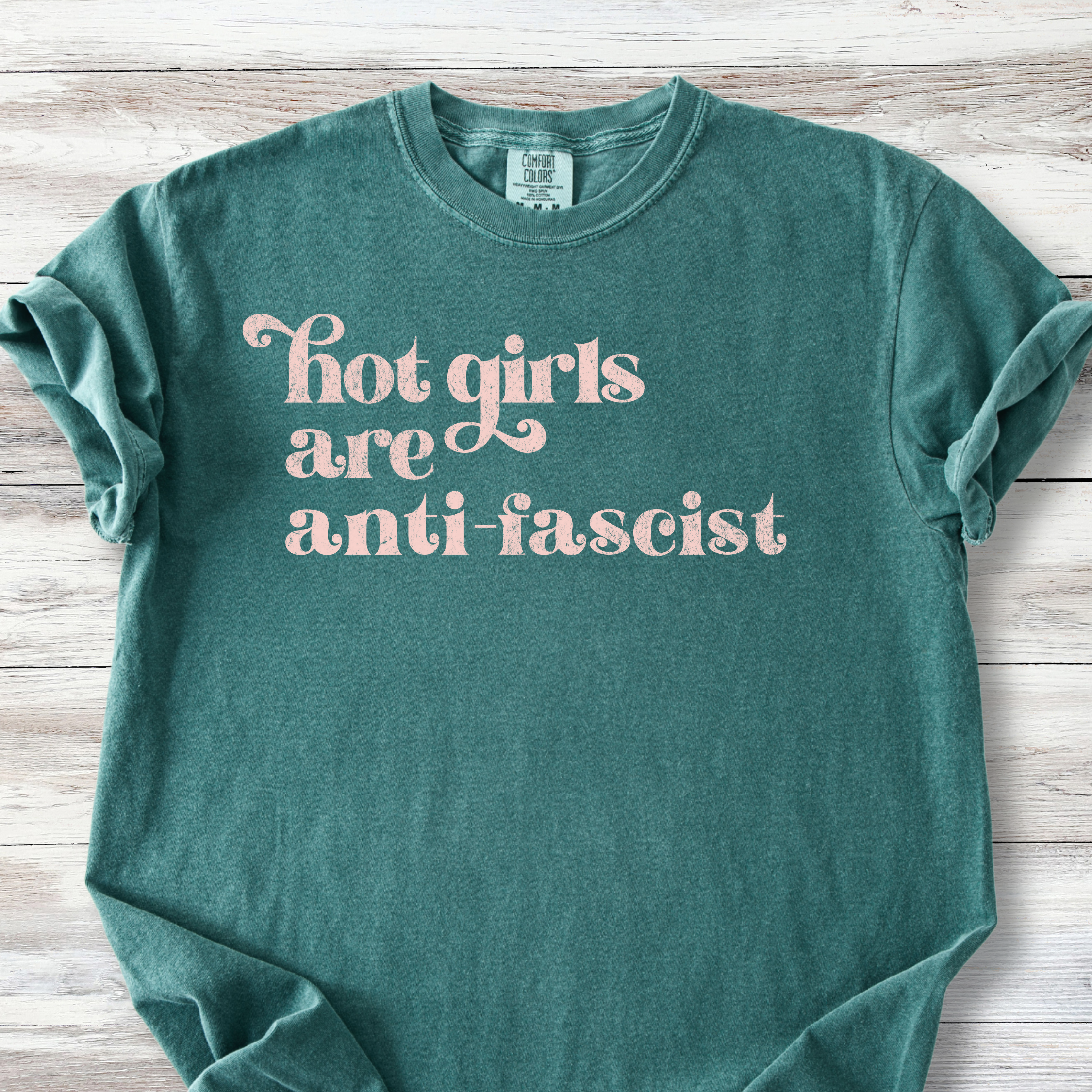 Anti-Fascist Tee, Retro Feminist Shirt, Crew &amp; V-Neck