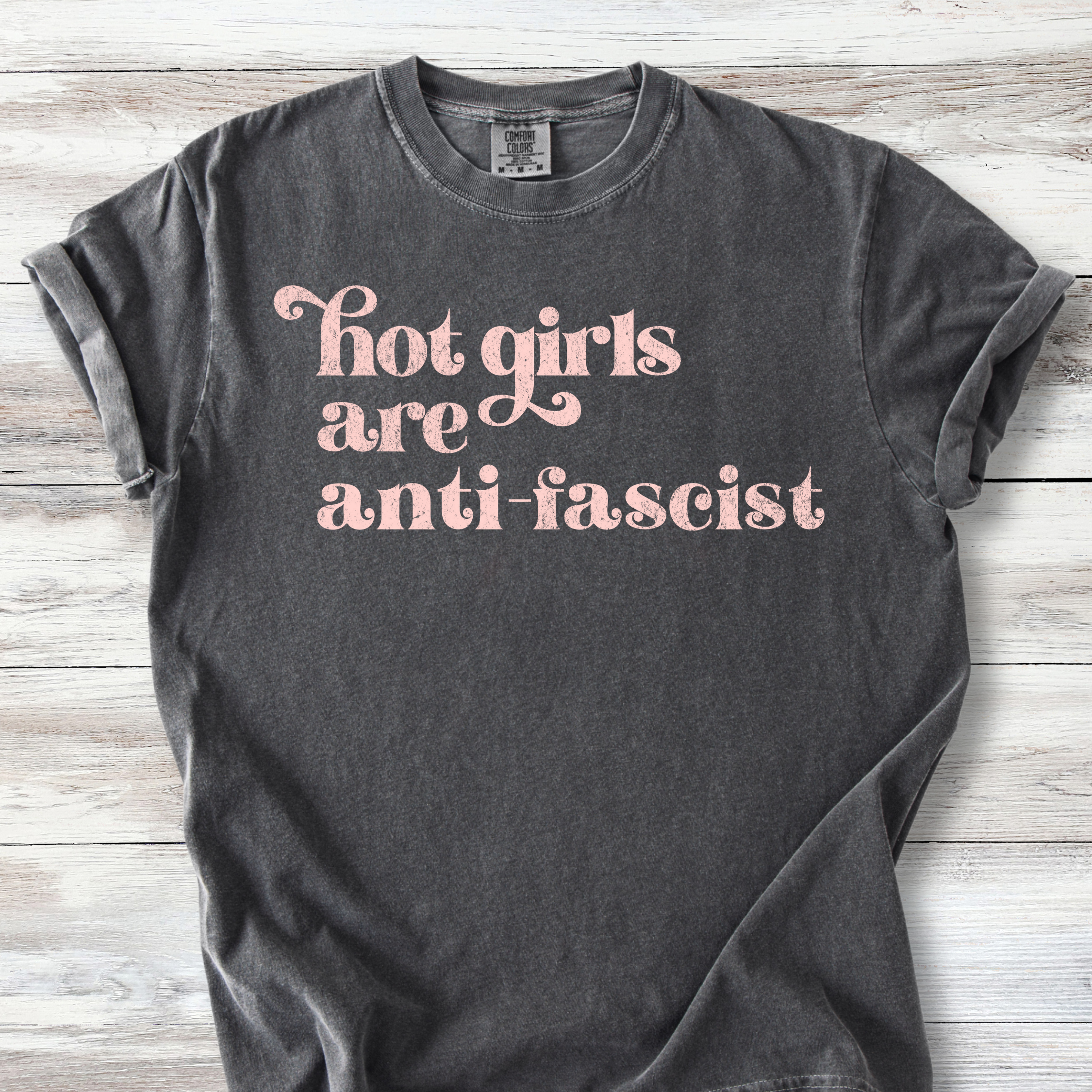 Anti-Fascist Tee, Retro Feminist Shirt, Crew &amp; V-Neck