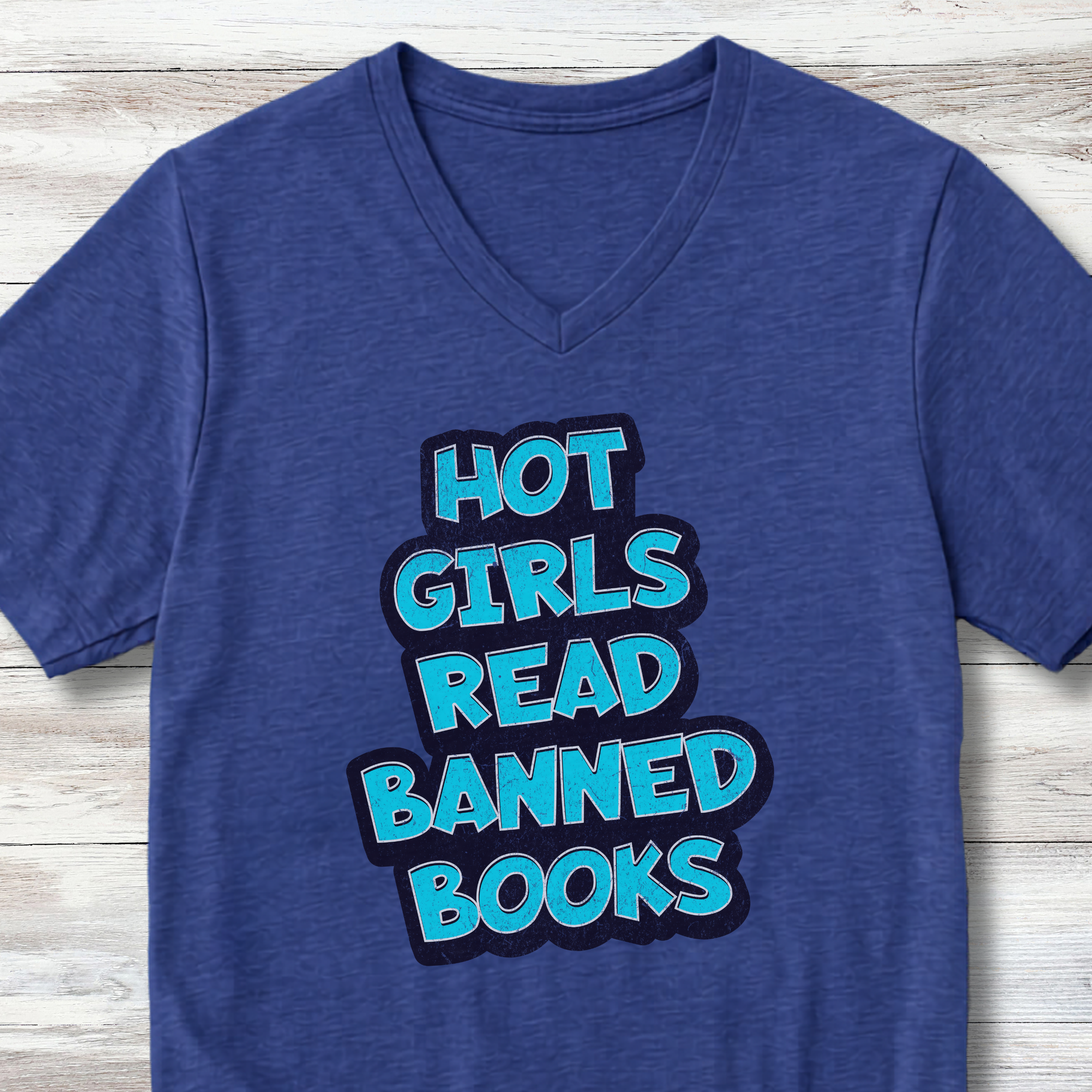 Hot Girls Read Banned Books Shirt, Librarian Gift, Book Lover Shirt, Freedom to Read V-Neck