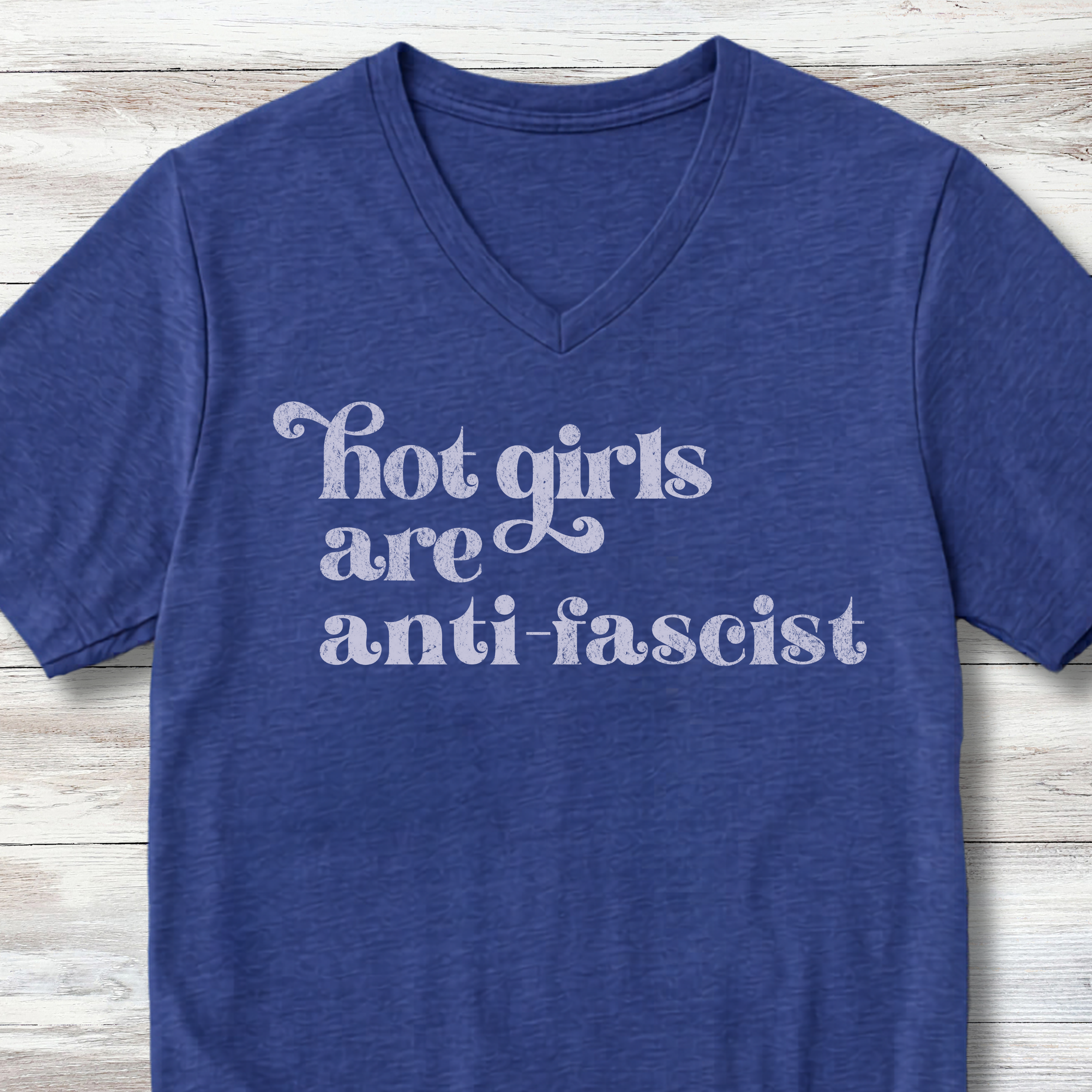 Anti-Fascist Tee, Retro Feminist Shirt, Crew &amp; V-Neck