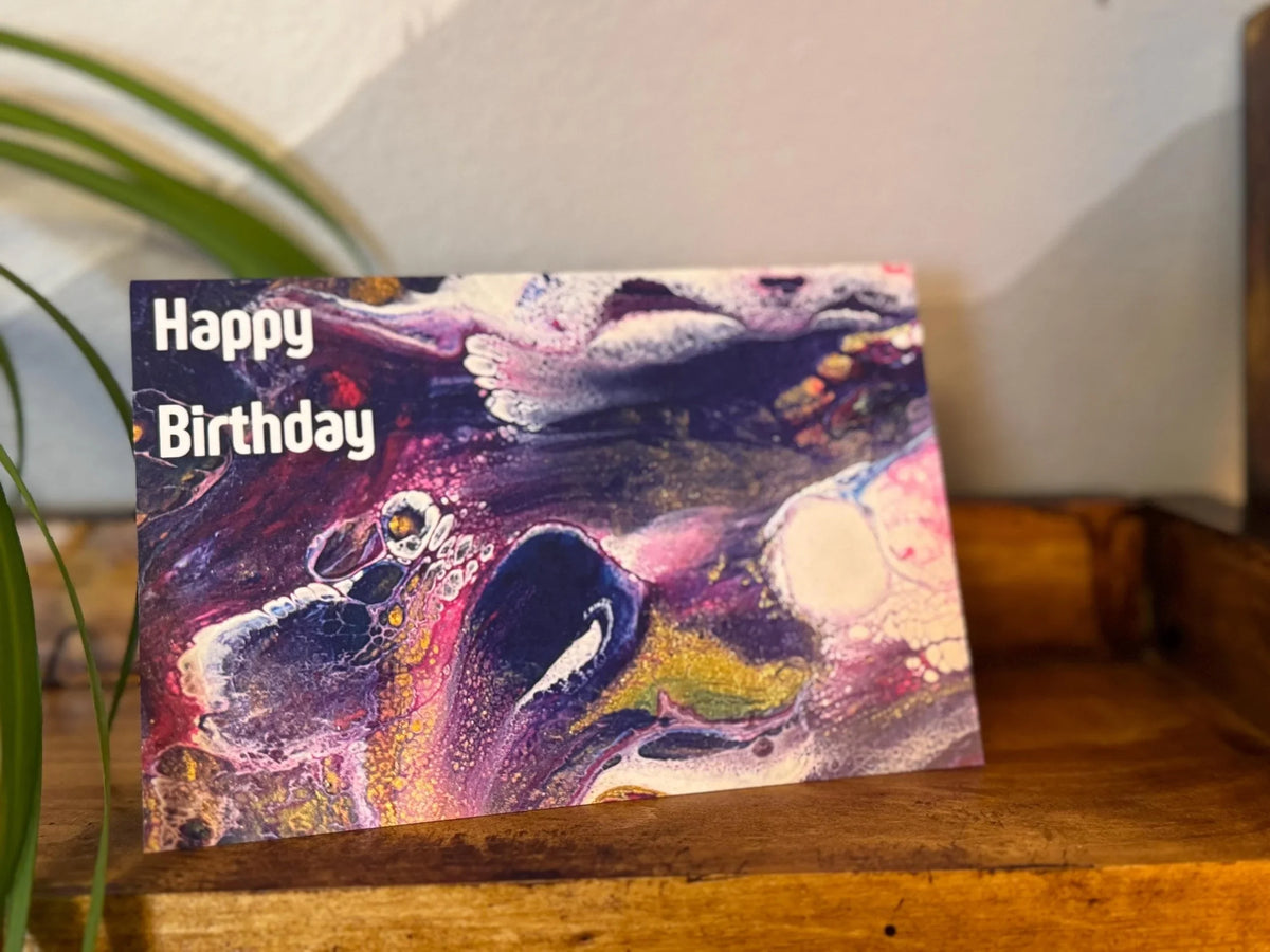 Happy Birthday - 4"x6" - Birthday Card -  Blank Inside - 100% PCW Paper