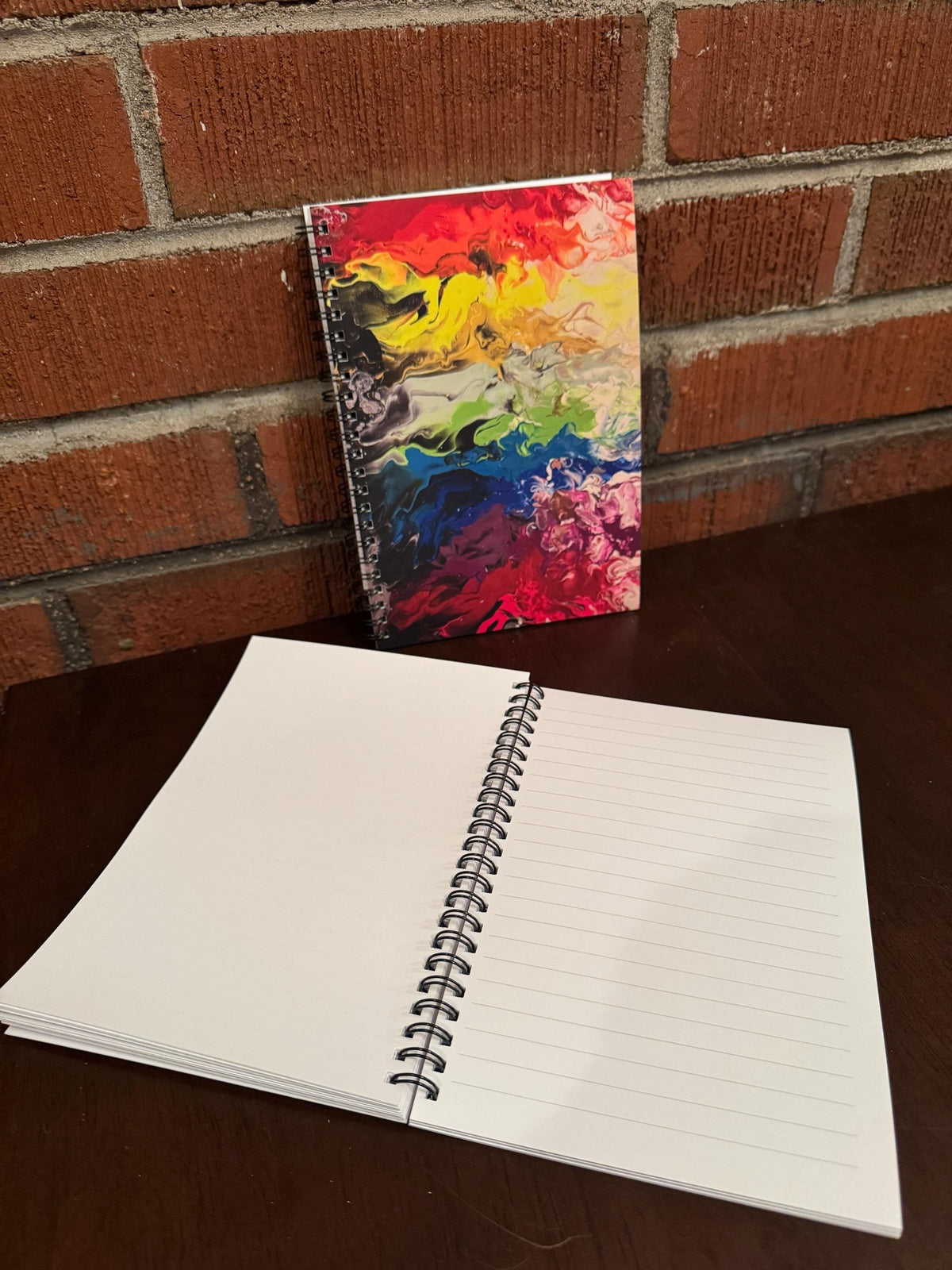 Fiery Rainbow Soft Touch Cover Spiral Journal -  5.5"x8"