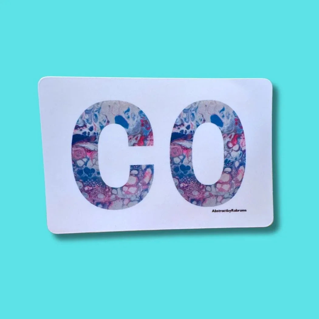 Colorado Abbreviation "CO" Stickers - 3"x2" - Polypropylene - Weatherproof - Colorado State