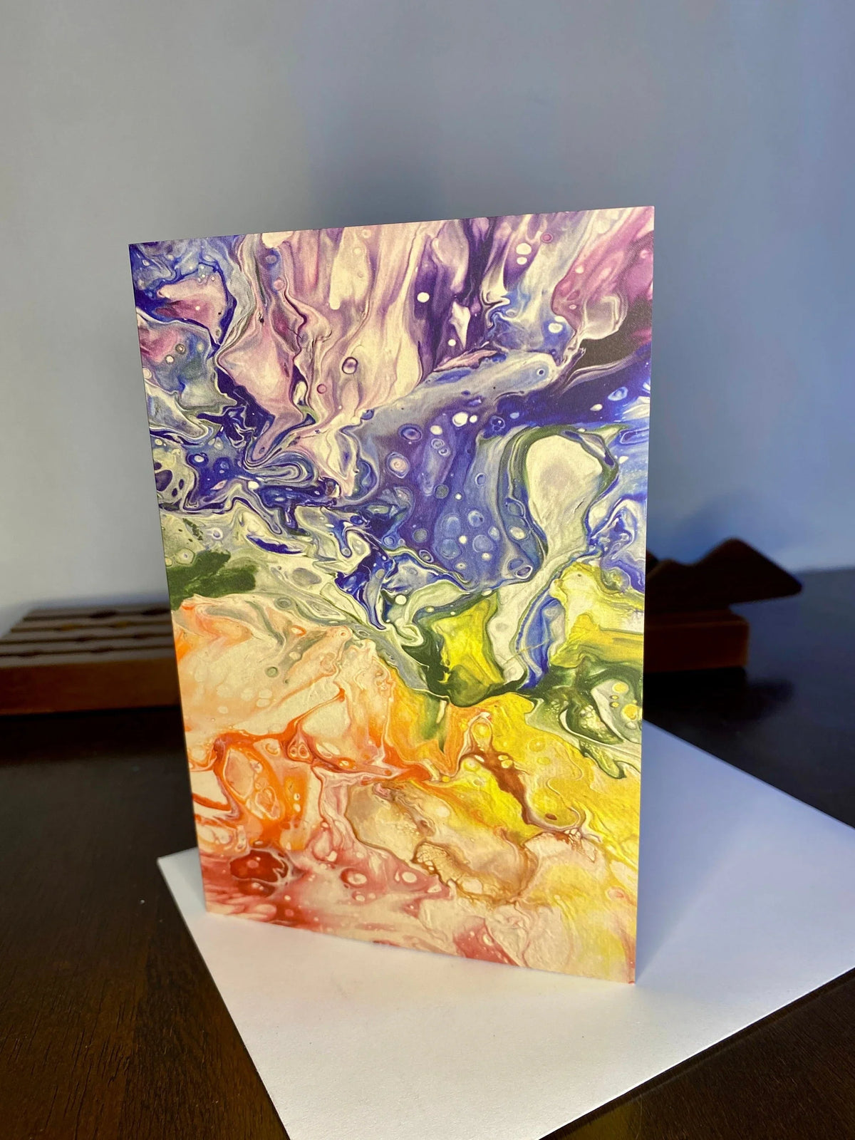 Rainbow Pour Painting Greeting Card - A2