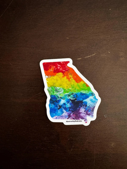 Georgia State Vinyl Sticker - 2.97” x 2.53" - Weatherproof - Colorful - Trans Pride, Rainbow, LGBTQ+