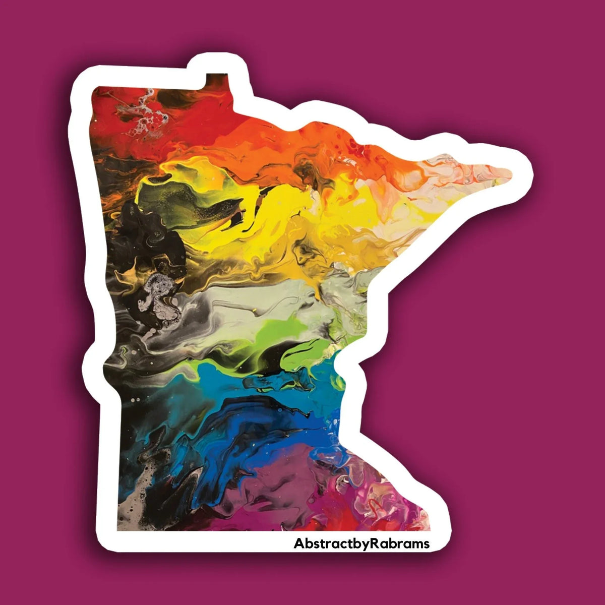Minnesota Sticker - 3" - Rainbow, Trans Pride, and Cool Colors - Polypropylene