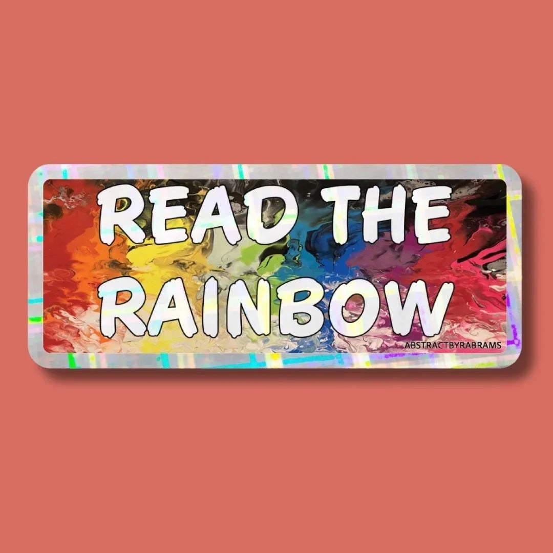 Read the Rainbow Vinyl Sticker – Queer Books LGBTQ+ Sticker, 3.8"x1.6"