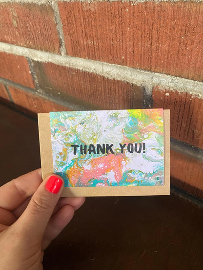 Thank You Enclosure Cards - 2 1/2" x 3 1/2" - Rainbow or Pastel