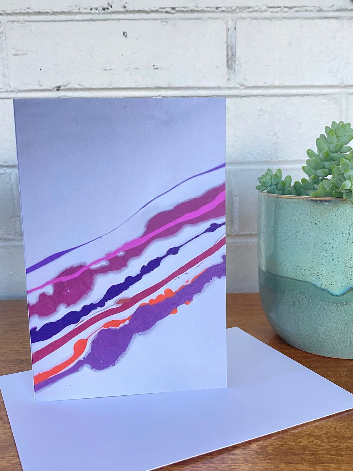 Abstract Pour Painting Greeting Card - 4"x6" - Blank Inside - All Occasions