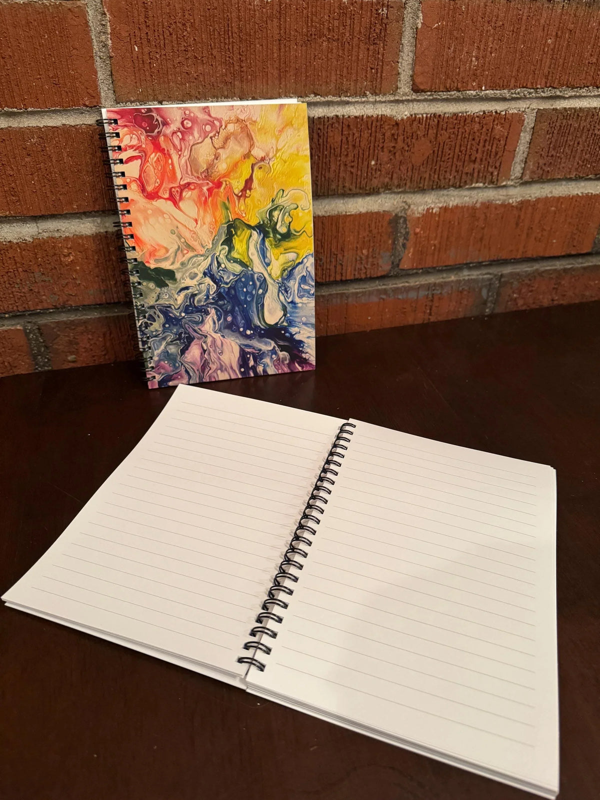 Rainbow Soft Touch Cover Spiral Journal -  5.5"x8" - 120 Pages