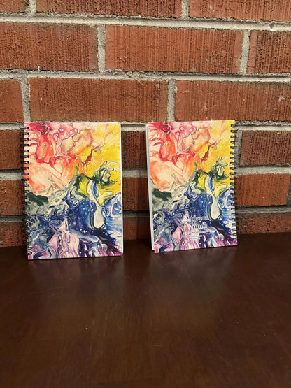 Rainbow Soft Touch Cover Spiral Journal -  5.5"x8" - 120 Pages