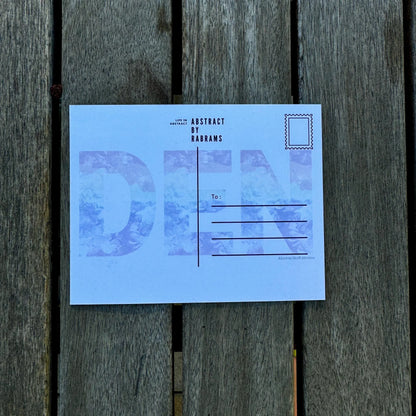 Denver Abbreviation Postcard - DEN -  4.25"x5.5" - Rainbow