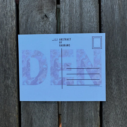 Denver Abbreviation Postcard - DEN -  4.25"x5.5" - Rainbow