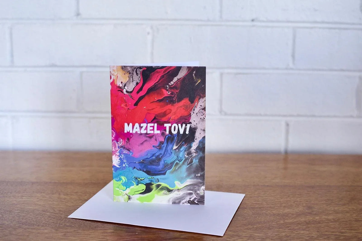 Mazel Tov Greeting Card - Abstract Painting