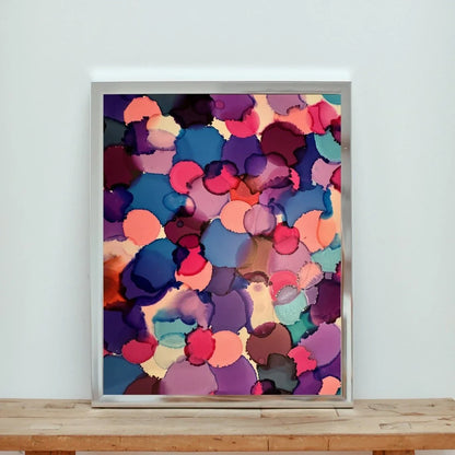 Pink, Purple and Blue Dots Art Print