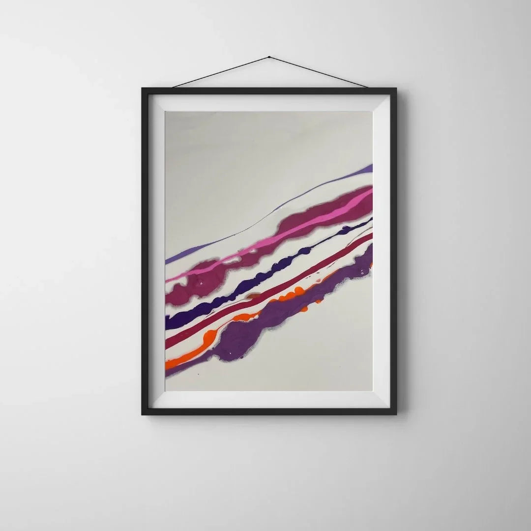 Minimalist Art Print - White, Pink, Orange, Purple