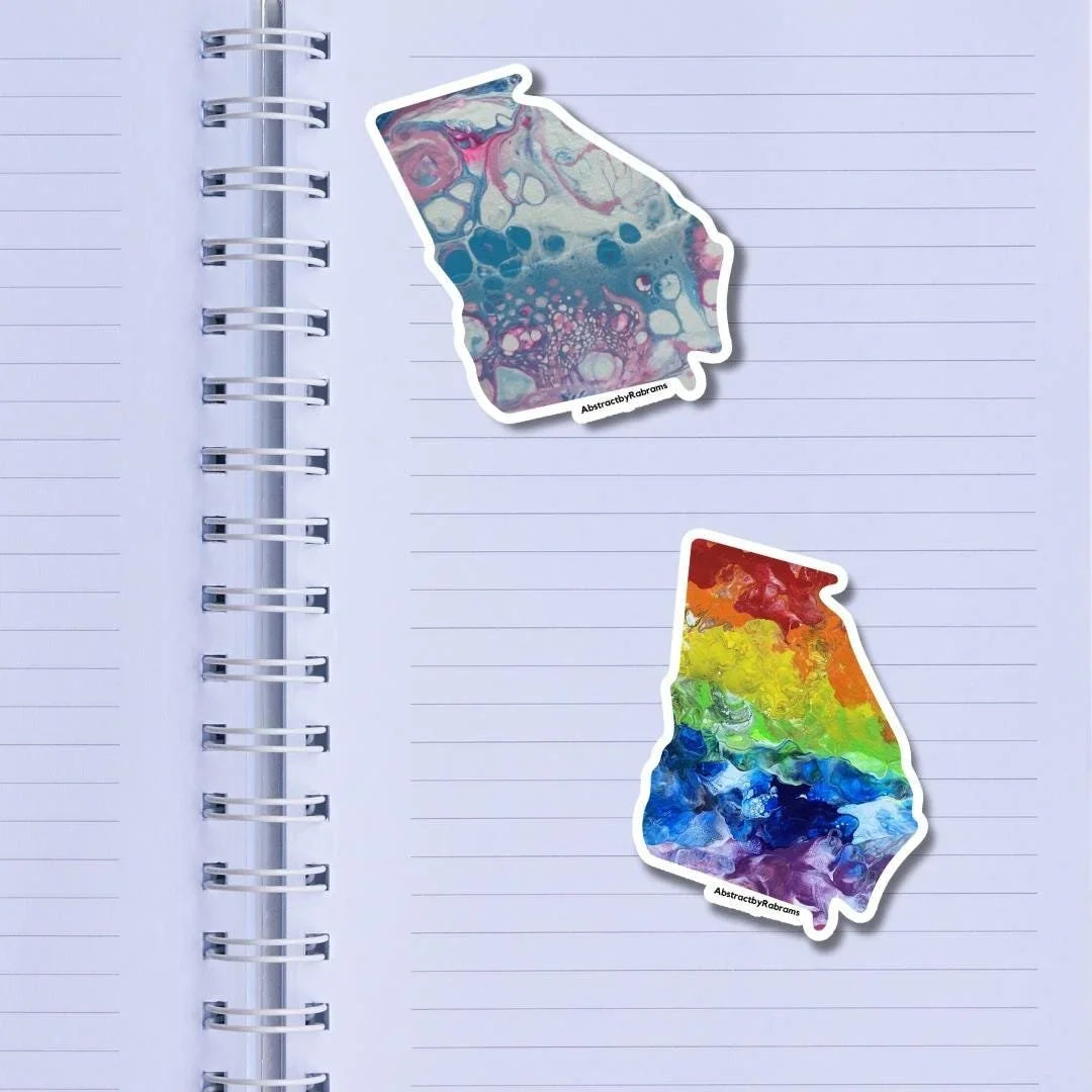 Georgia State Vinyl Sticker - 2.97” x 2.53" - Weatherproof - Colorful - Trans Pride, Rainbow, LGBTQ+