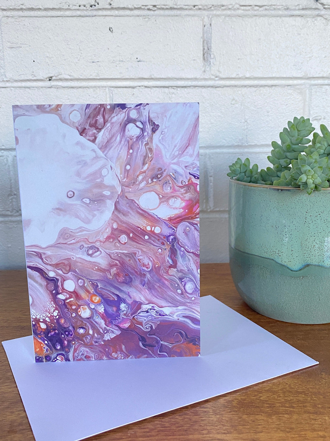 Abstract Pour Painting Greeting Card - 4"x6" - Blank Inside - All Occasions
