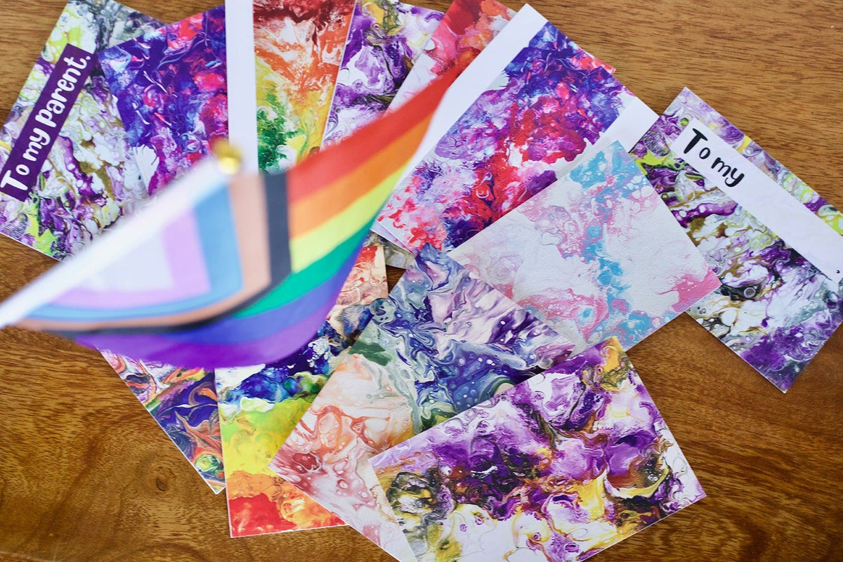 Pride Card Mystery Packs! - 8 Cards - 4"x6" - Rainbow - LGBTQ+ - Trans, Bisexual, Lesbian, Non Binary